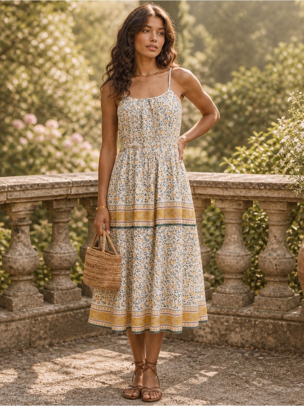 NWT: Trovata Julien Strappy Dress in Honey Ivy Size M